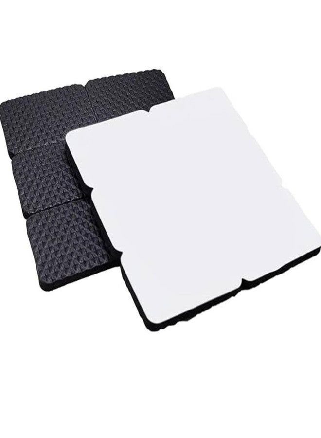 Clickswift®12 Pcs Self-Adhesive Rectangle Shape Rubber Floor Protector, Non-Slip Furniture Pads, Sofa Bed Balance Pad Noise Insulation Pad, 4.2 x 3 x 0.5 Cm (Black Colour) - Image 5